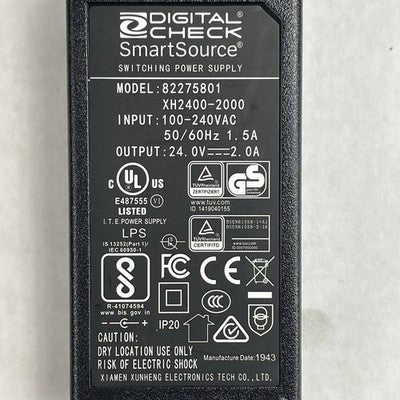 Genuine Digital Check 24V 2A 48W Power Supply 82275801 XH2400-2000 Adapter