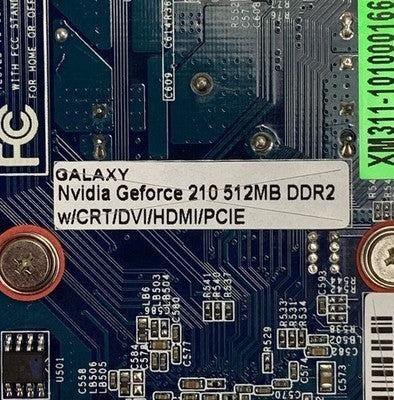 Galaxy Nvidia Geforce 210 512MB DDR2 Video Graphics Card