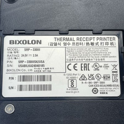 Bixolon SRP-330III POS Printer Tested & Reset