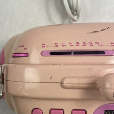 Sanrio Hello Kitty Pocketbook AM/FM Radio CD Player Boombox 2003 For Parts