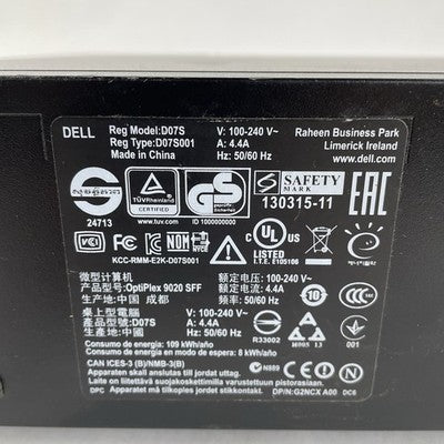 Dell Optiplex 9020 SFF i7-4770 3.40 GHz 4 GB RAM No HDD/OS