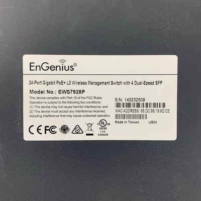 EnGenius EWS7928P 24-Port Gigabit Managed Switch Tested Reset