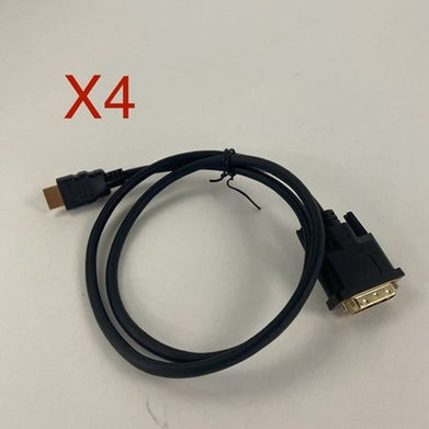 HDMI to DVI 3' Single Link DVI Cable Lot of 4