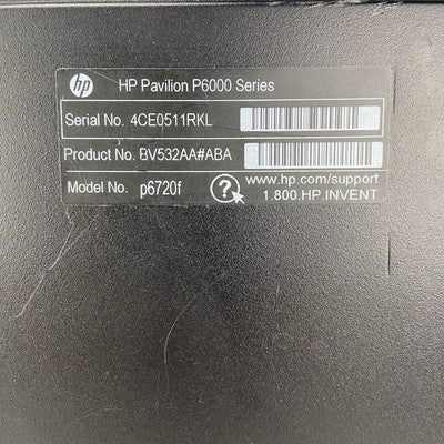 HP P6720F MT AMD Phenom 2 x4 840t 2.9GHz 6GB RAM No HDD No OS ASUS EAH6450