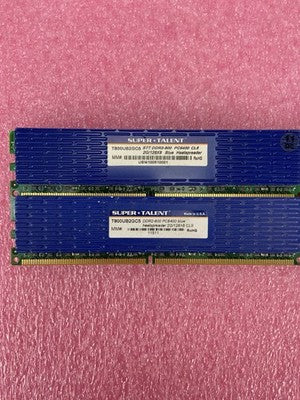 Super Talent T800UB2GC5 DDR2-800 PC6400 Blue Heatspreader 2G/128x8 CL5 Lot of 4