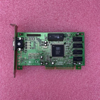Vintage SIS 6326 AGP 4MB Pine 5968-2 Graphics Card Tested