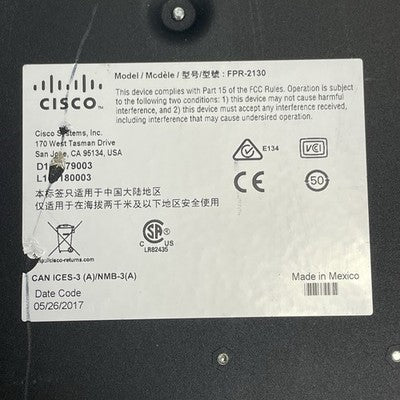 Cisco FPR2130 800-103844-02 A0 Tested and Reset No SSD