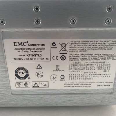 EMC KTN-STL3 Expansion Disk Array 2x PSU 2x 303-076-000D Controllers No HDD