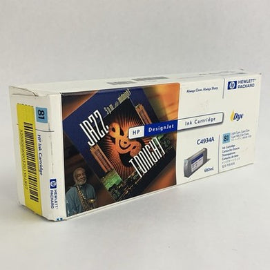 HP C4934A 81 DesignJet Light Cyan Dye Ink Cartridge New OEM Sealed in Box