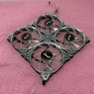 Lot of 4 Rosewill DF1202512SELN LED 120mm 3Pin Computer Case Fans w/hardware