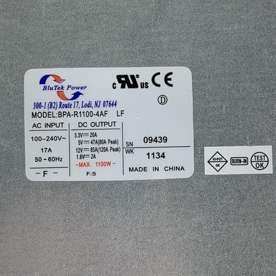 BlueTek BPA-R1100-4AF SATABeast Power Supply PSU 1100W BluTek Tested