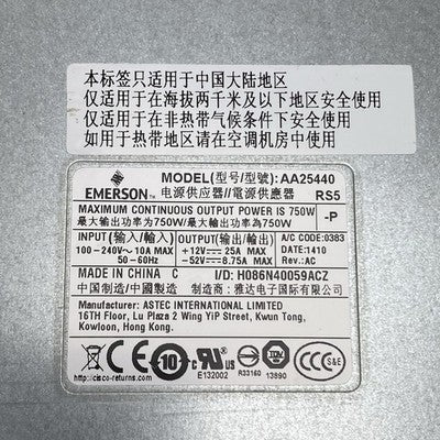 Emerson AA25440 C3K-PWR-750WAC V01 AC Power Supply