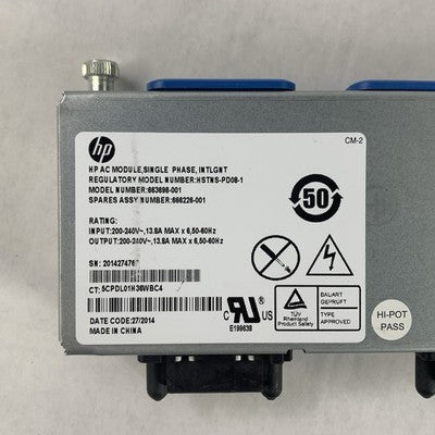 HP HSTNS-PD08-1 666226-001 Single Phase Power Module Tested