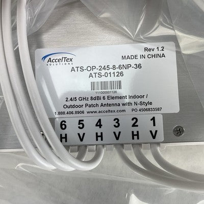 Accel Tex Solutions ATS-OP-245-8-6NP-36 2.4/5 GHz 8dbI 6 Patch Antenna w/N-Style