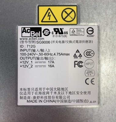 AcBel SG9006 240V 60Hz 4.75A Server Power Supply