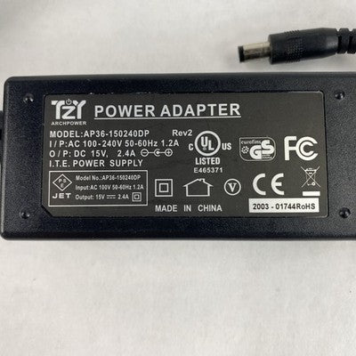 TZY AP36-150240DP Power Adapter 240V 2.4A Lot of 8 with Power Cord