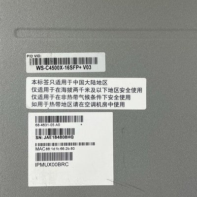 Cisco WS-C4500X-16SFP+ 16-Port 2x PSU  Switch Tested and Reset