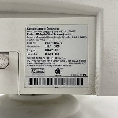 Compaq MV540 15-inch CRT VGA Gaming Monitor Tested