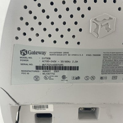 Gateway EV700  Computer Monitor Tested No Power Cord No VGA