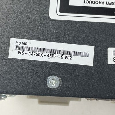 Cisco WS-C3750X-48PF-S 48 Port PoE Tested Reset