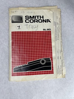 Smith Corona SL80 Electric Portable Typewriter With Case Parts or Repair