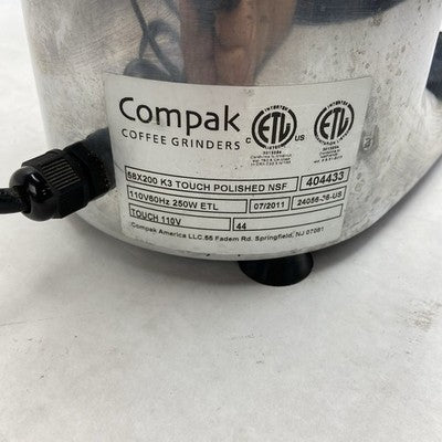 Compak K3 Push Coffee Grinder 58X200 K3 Touch Tested