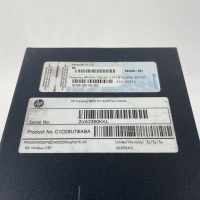 HP Compaq 4000 Pro SFF Celeron E3400 2.60 GHz 4 GB RAM No HDD/OS