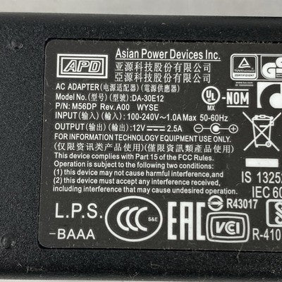 ADP DA-30E12 12V 2.5A 30W AC Adapter (Lot of 5)