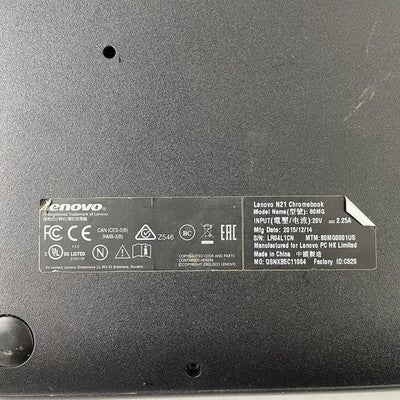 Lenovo Chromebook N21 11.6" Celeron N2840 2.16 GHz 4 GB RAM 16 GB HDD No AC