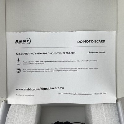 Ambir Technology SP110-RDP Signature Pad - ST-BE105-2-FTAMB