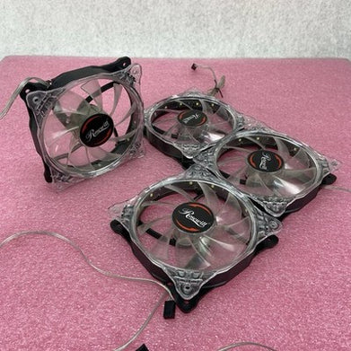 Lot of 4 Rosewill DF1202512SELN LED 120mm 3Pin Computer Case Fans w/hardware