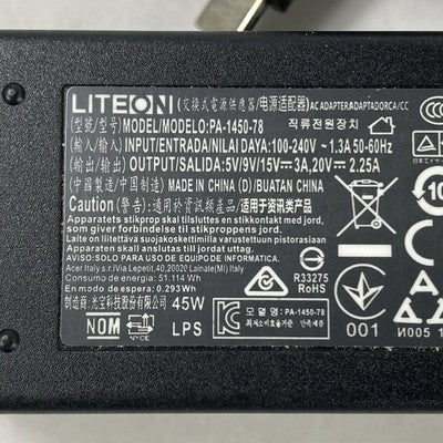 LITEON PA-1450-78 20V 2.25A 45W USB-C AC Adapter (Lot of 3)