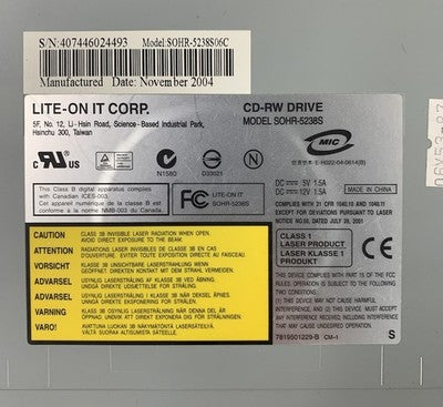 Lite-On SOHR-5238S CD-RW Disk Drive