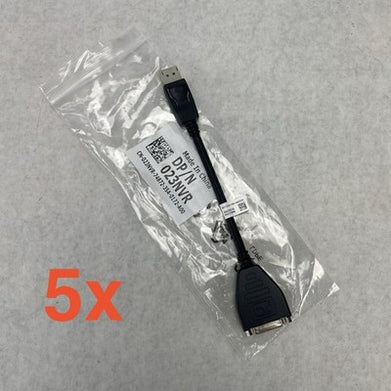 Dell DisplayPort/Display Port To DVI-D Cable/Adapter/Converter Lot of 5 Black