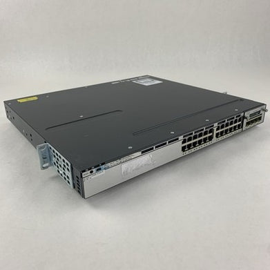 Cisco WS-C3750X-24P-S V02 24 Port PoE Gigabit Switch Tested Reset