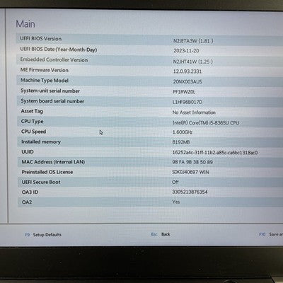 Lenovo ThinkPad T490s 14" i5-8365U 1.60 GHz 8 GB RAM No SSD No OS No Batt READ