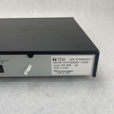 TOA DT-930 AM/FM Synthesizer Tuner No Power Cord