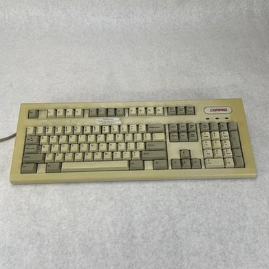 Compaq Enhanced III Vintage Keyboard Yellowed Tested Stuck Key