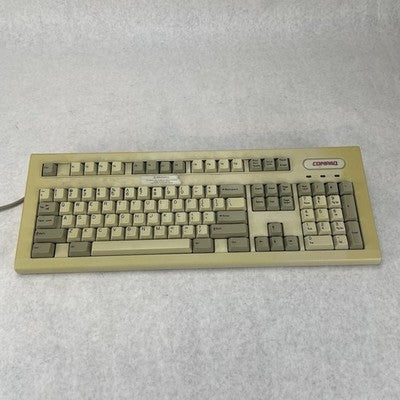 Compaq Enhanced III Vintage Keyboard Yellowed Tested Stuck Key