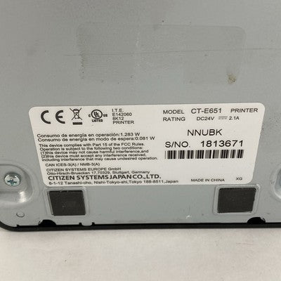 Citizen CT-E651 Thermal Printer Tested No Cords No Page Count