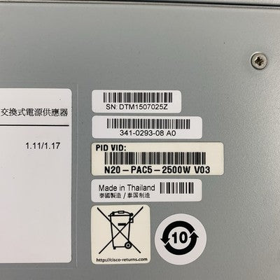 Delta AHF-2DC-2500W ECD15020025 Cisco 2500w PSU Lot of 4x