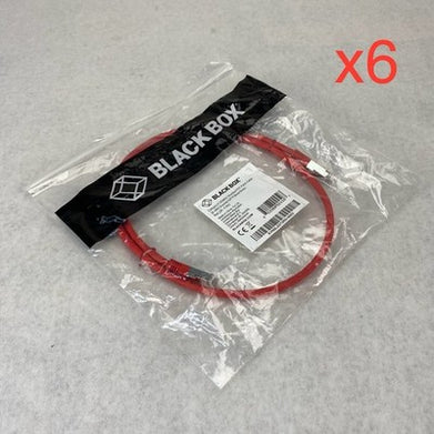 Black Box EVNSL0272RD-0003 CAT6 250MHz Shielded PVP Patch Cable (Lot of 6)
