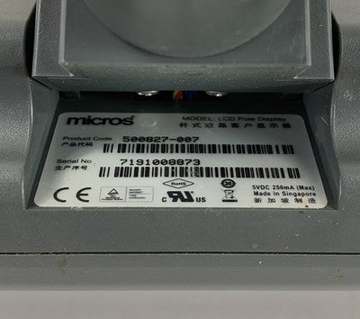 Micros 500827-007 LCD Pole Display