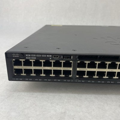 Cisco WS-C3650-48PS-S V05 48-Port PoE+ Switch 1x PSU No Rack Ears Tested Reset