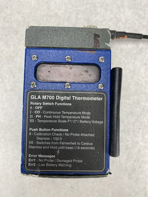 GLA M700 Digital Livestock Thermometer w/ Probe - Parts or Repair