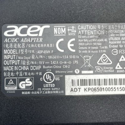 Acer AC/DC Adapter ITE Power Supply ADP-65VH F 19V DC 3.42A Lot of 4