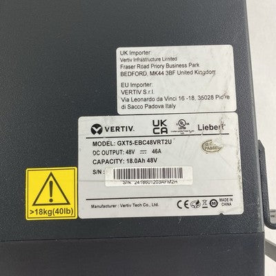 Vertiv Liebert GXT5-EBC48VRT2U GXT5 External battery cabinet 48V Tested