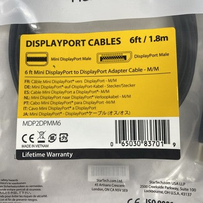 StarTech Displayport Cable 6ft Mini DisplayPort Cable Lot of 4