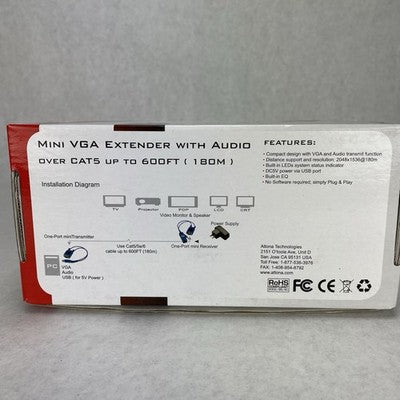 Atlona AT-VGA180ASR VGA Extender with Audio over Cat5 up to 600ft