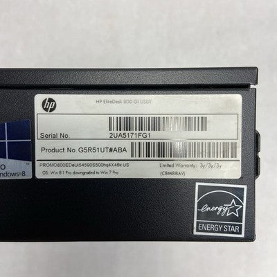 HP EliteDesk 500 G1 USFF Intel Core i5-4590s 3GHz 8GB RAM No HDD No OS
